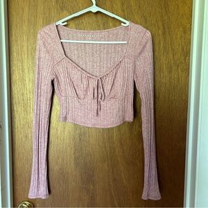 Aeropostale pink long sleeve crop top